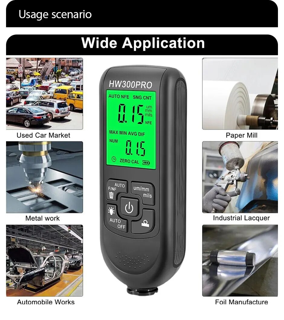 HW-300PRO Film cat mobil, alat - Paint Thickness Gauge ulasan dan harga