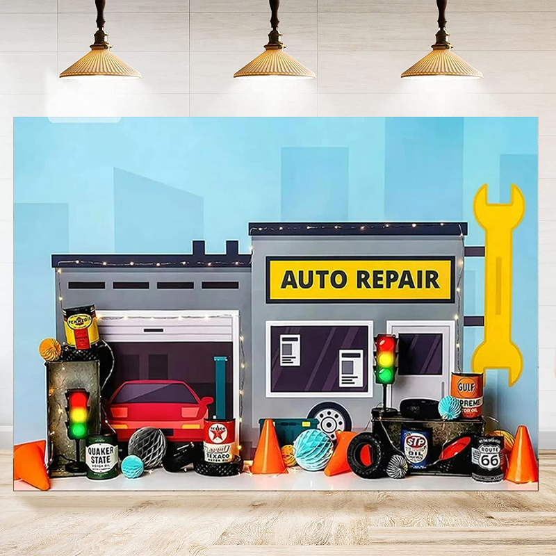 Toko Perbaikan Mobil Mekanik M - Auto Repair Shop Background ulasan dan harga