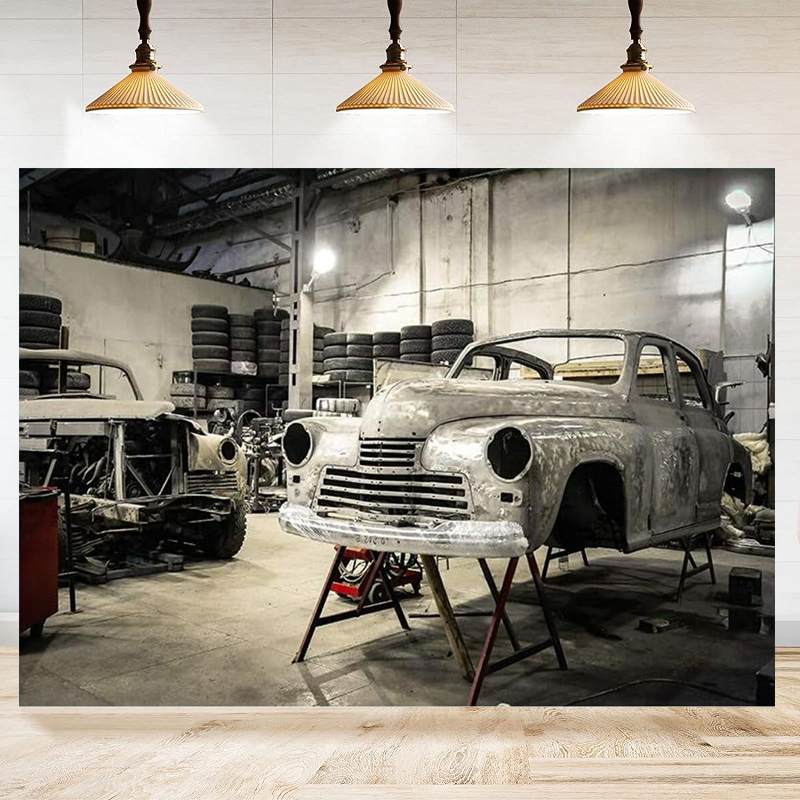 Toko Perbaikan Mobil Lampu Ban - Auto Repair Shop Background ulasan dan harga